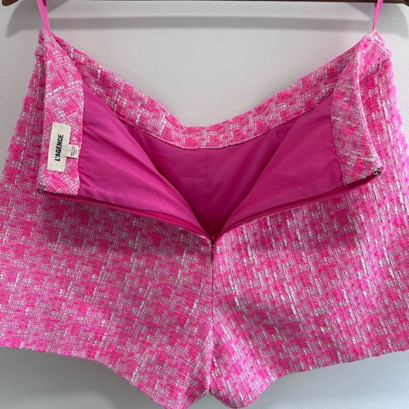 L'Agence Ashton Tweed Short Pink White High Waist, Size 8 - Picture 8 of 11